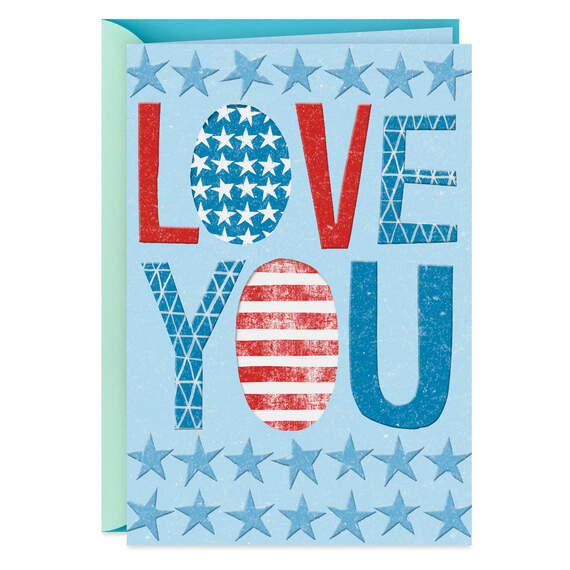 Stars and Stripes Military Love Card