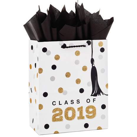 Class of 2019 Medium Gift Bag With Tissue, 9.6", , large