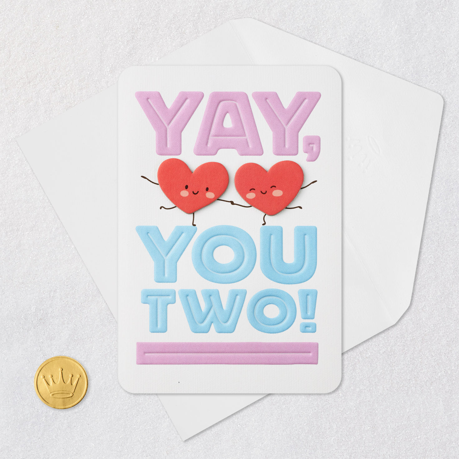Two Hearts Dancing Anniversary Card for Couple Card Front with Envelope and Gold Seal image number 5