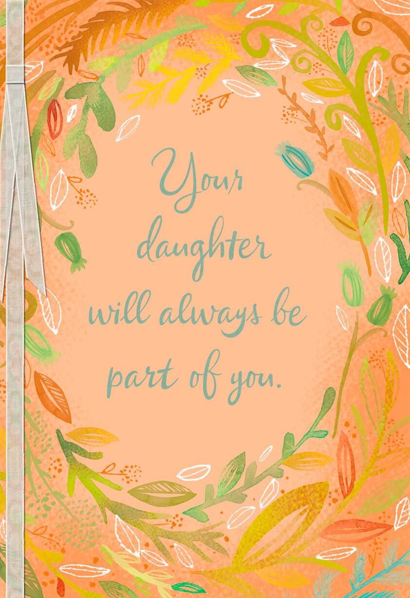 Ring of Leaves Loss of Daughter Sympathy Card