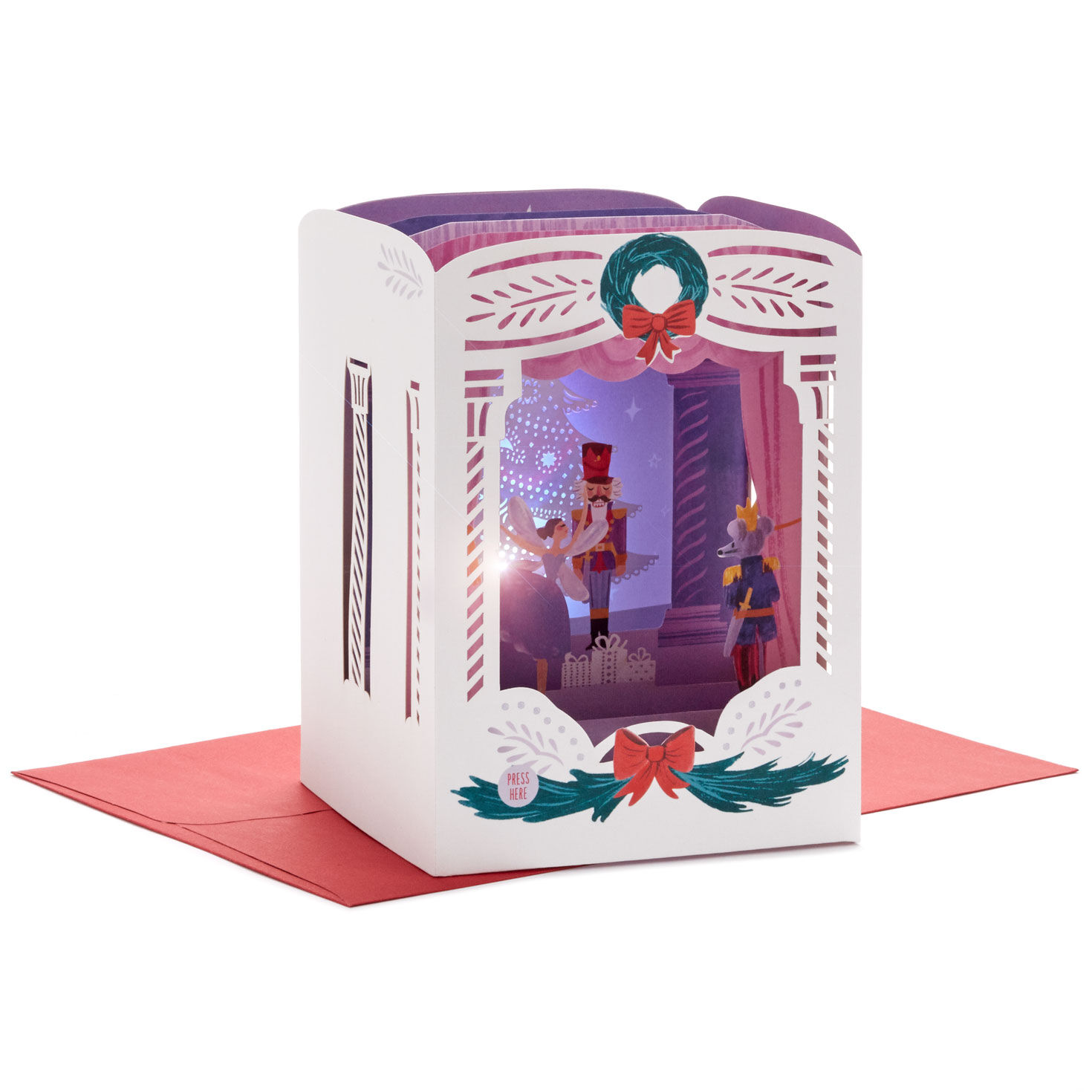 Nutcracker Musical 3D Pop-Up Christmas Card With Light - Greeting Cards -  Hallmark