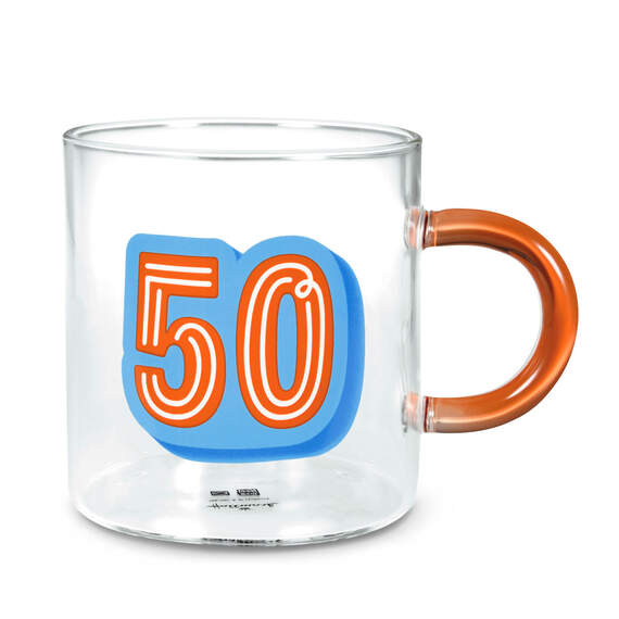 Glass 50th Birthday Mug, 17.5 oz.