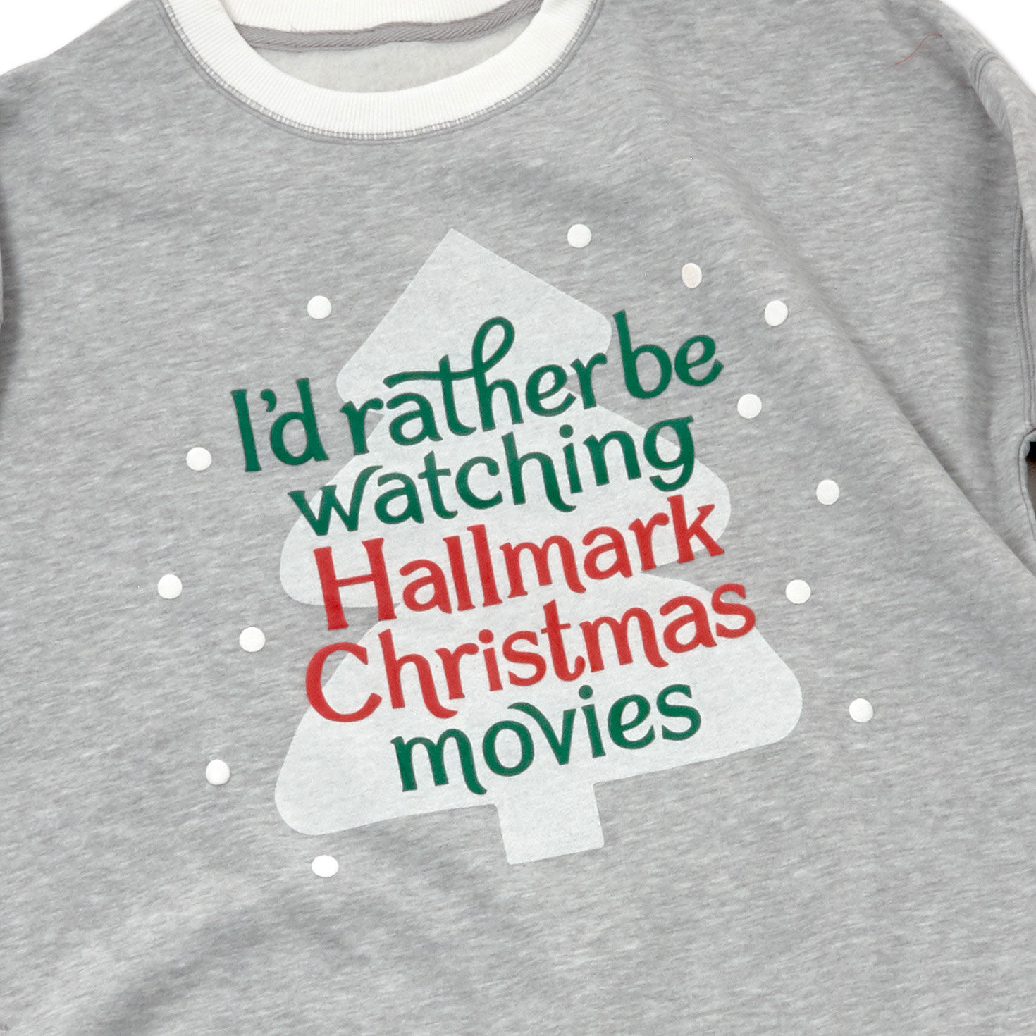 Hallmark Channel Christmas Movies Women s Oversized Gray Sweatshirt Shirts Clothing Hallmark