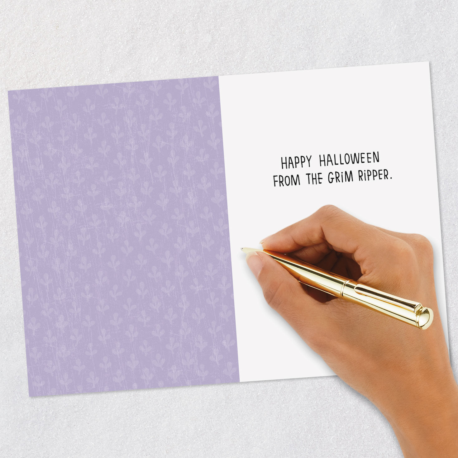 Grim Reaper With Gas Funny Halloween Card Signing card image number 6