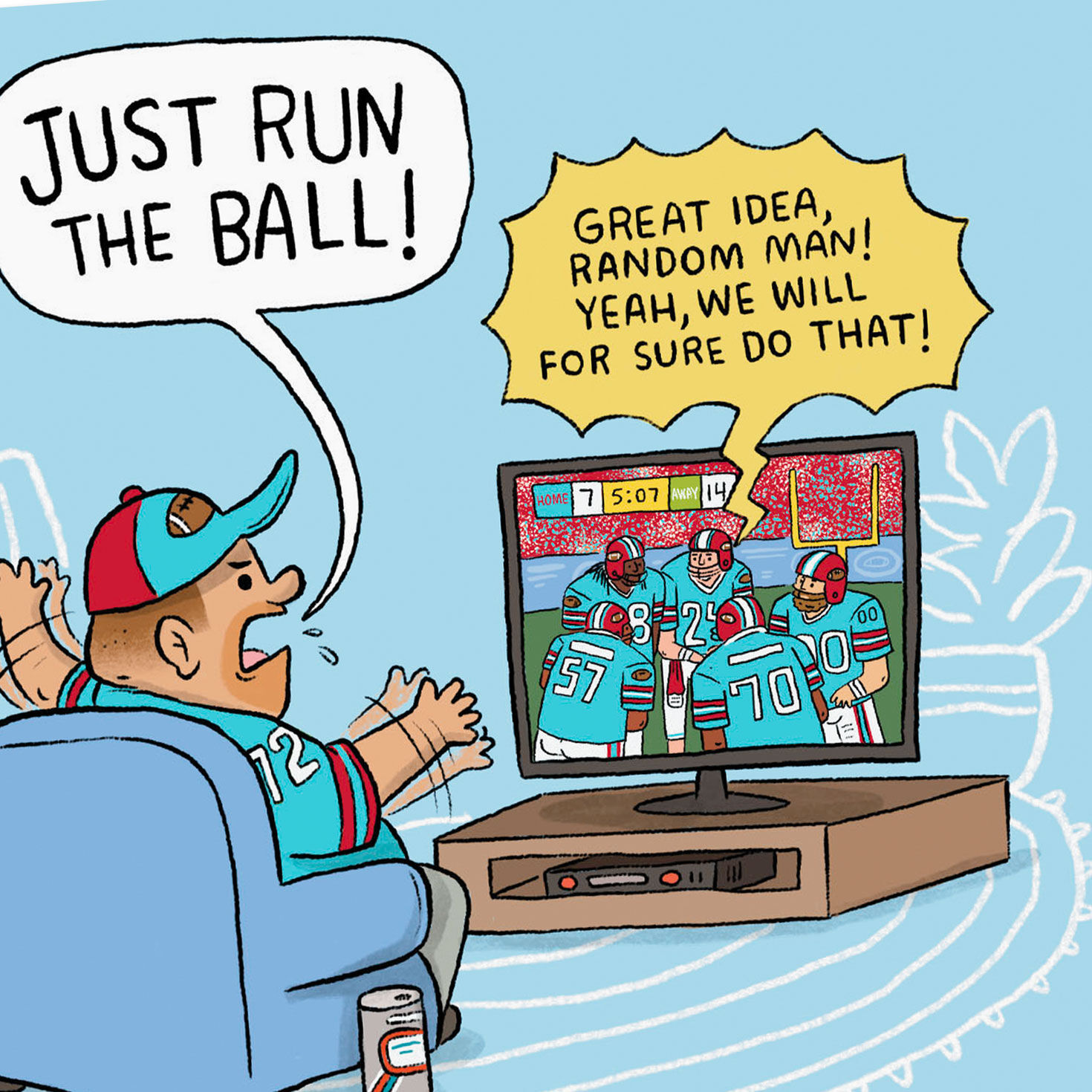 Sports Fan Yelling Funny Birthday Card for Man Card Front Detail image number 4