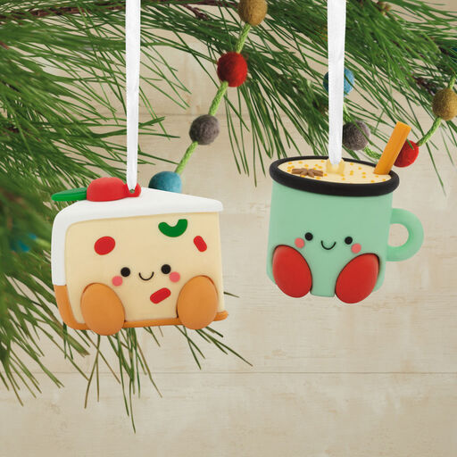 Better Together Fruitcake and Eggnog Magnetic Hallmark Ornaments, Set of 2, 