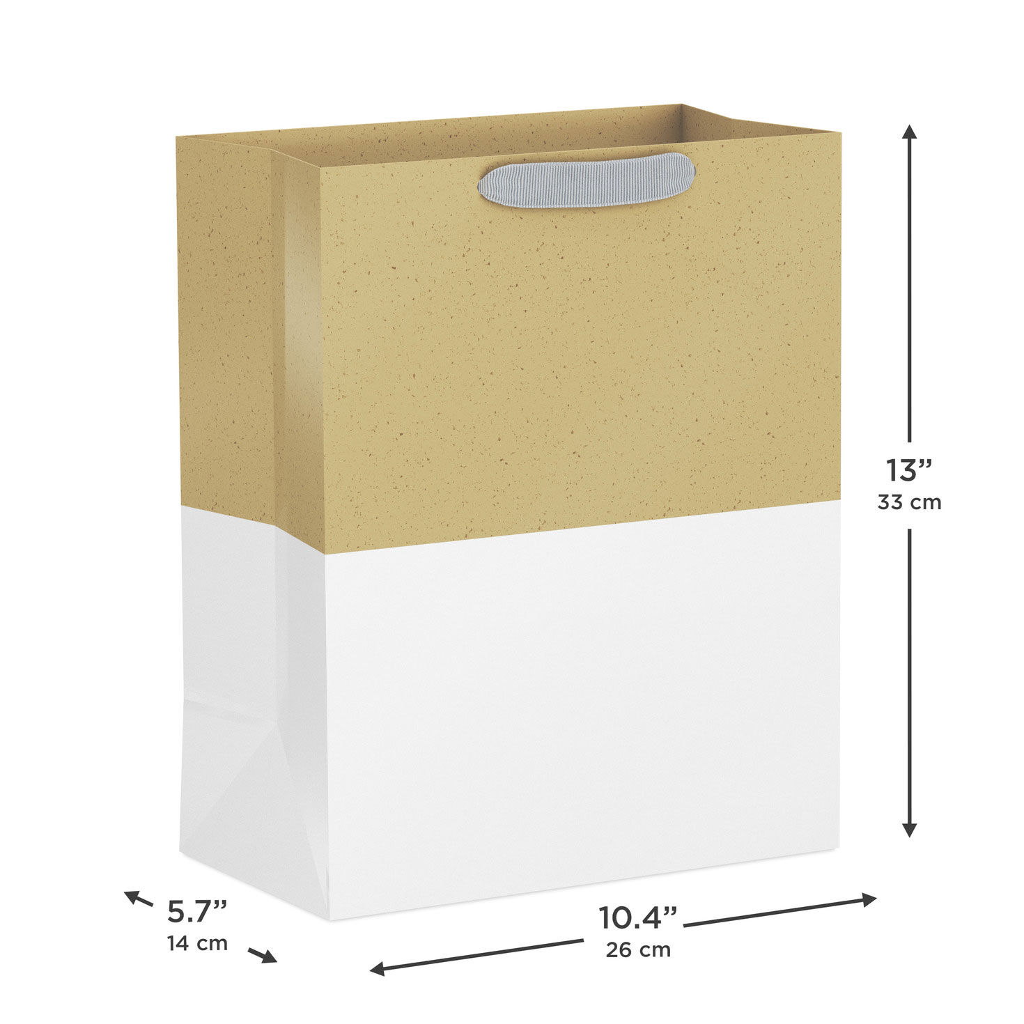 Brown and White Kraft Paper Large Gift Bag measurement image number 3