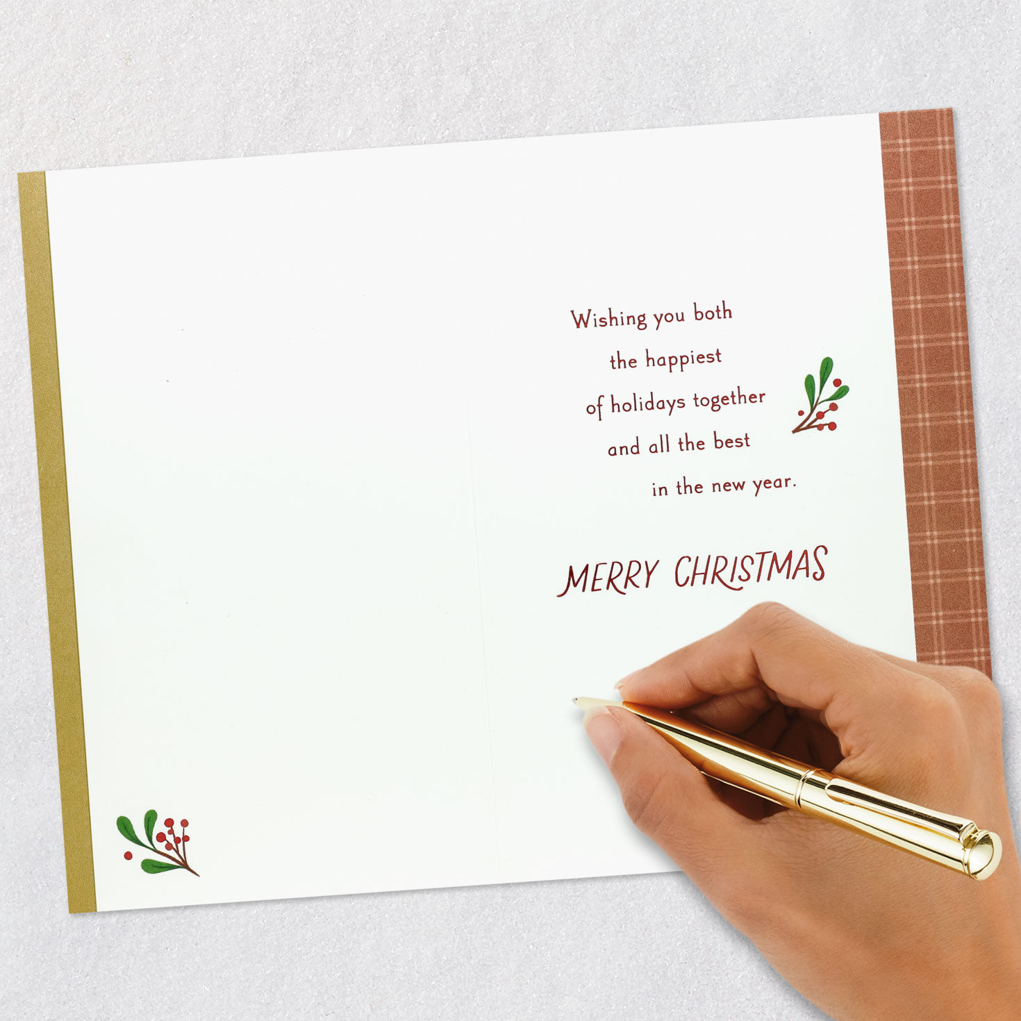 Floral Ornaments Christmas Card for Nephew and Wife Signing card image number 6