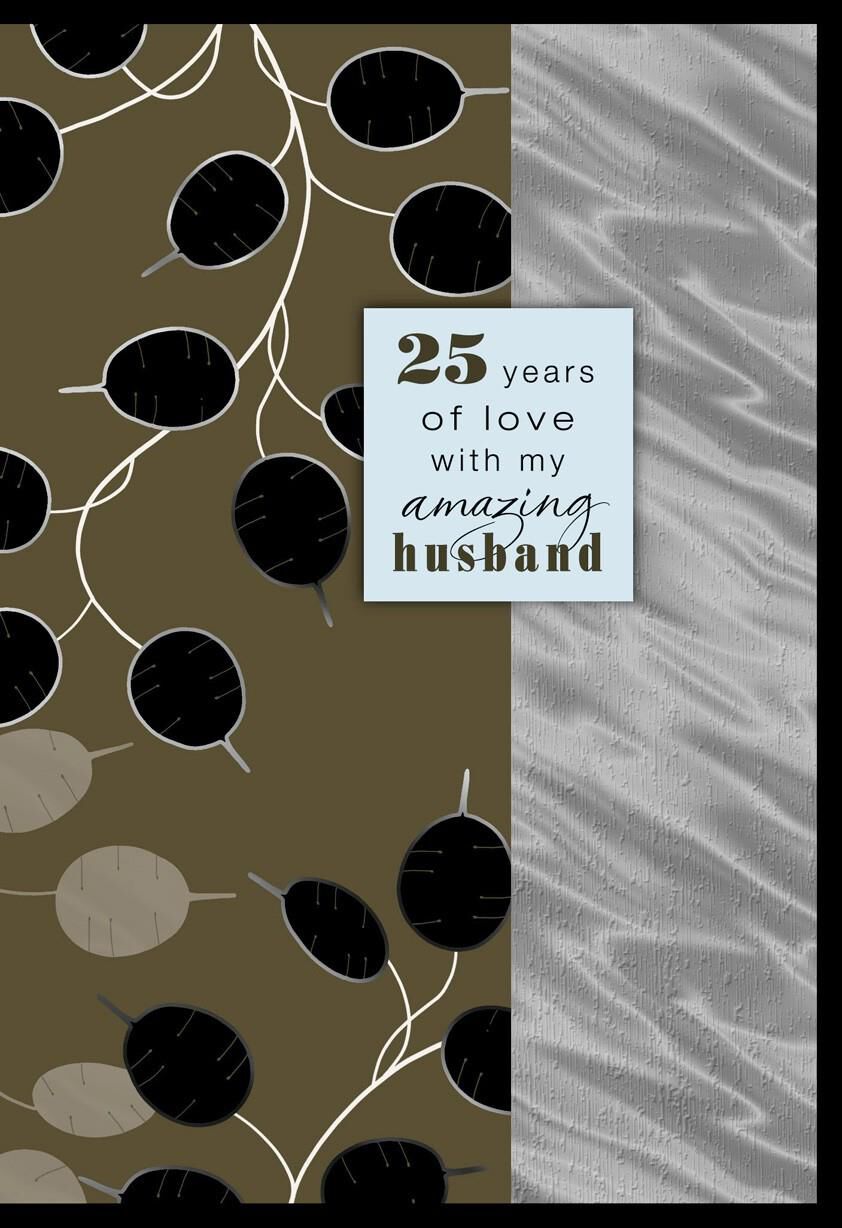 Black Foil Pattern 25th Anniversary Card For Husband Greeting Cards Hallmark