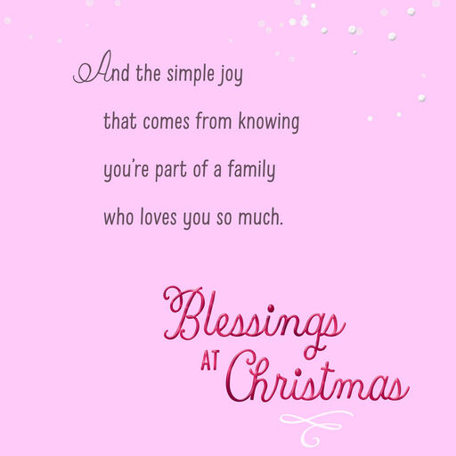 Love, Joy and Happiness Religious Christmas Card for Daughter and Family, 