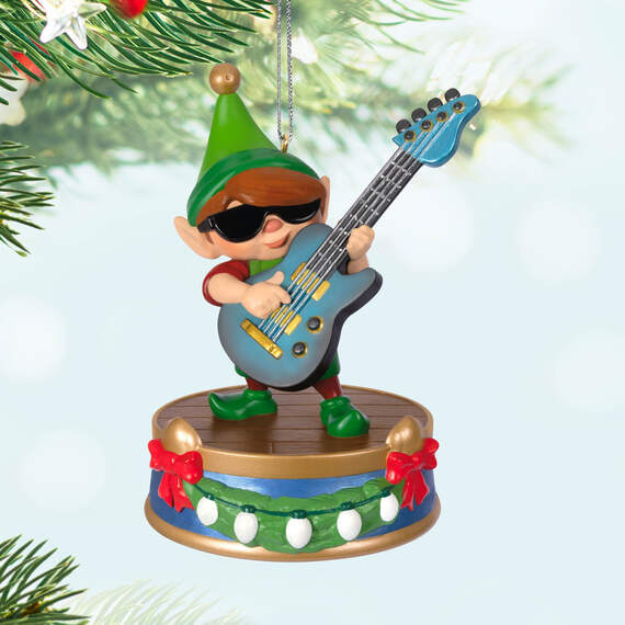 North Pole Tree Trimmers Band Collection Gil On Guitar Musical Ornament With Light, , large image number 2