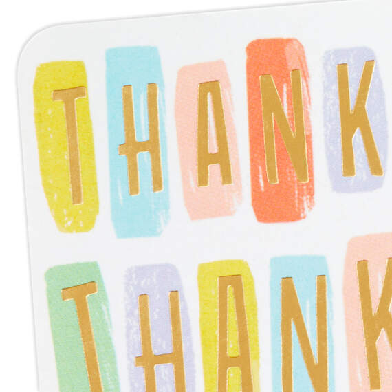 3.25" Mini Gold Letters on Color Blocks Blank Thank-You Card, , large image number 4
