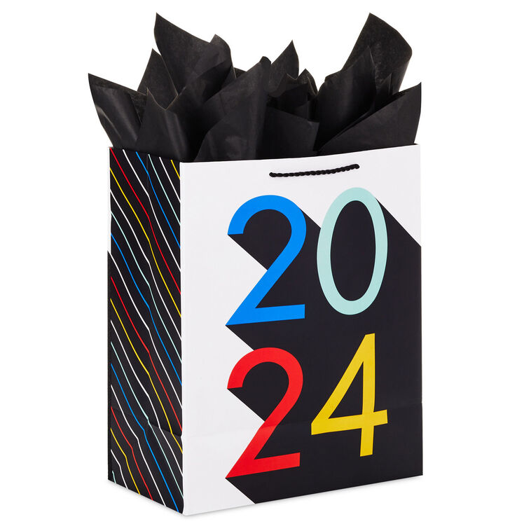 13" Colorful Shadows Grad Large Gift Bag With Tissue Paper, , large image number 6