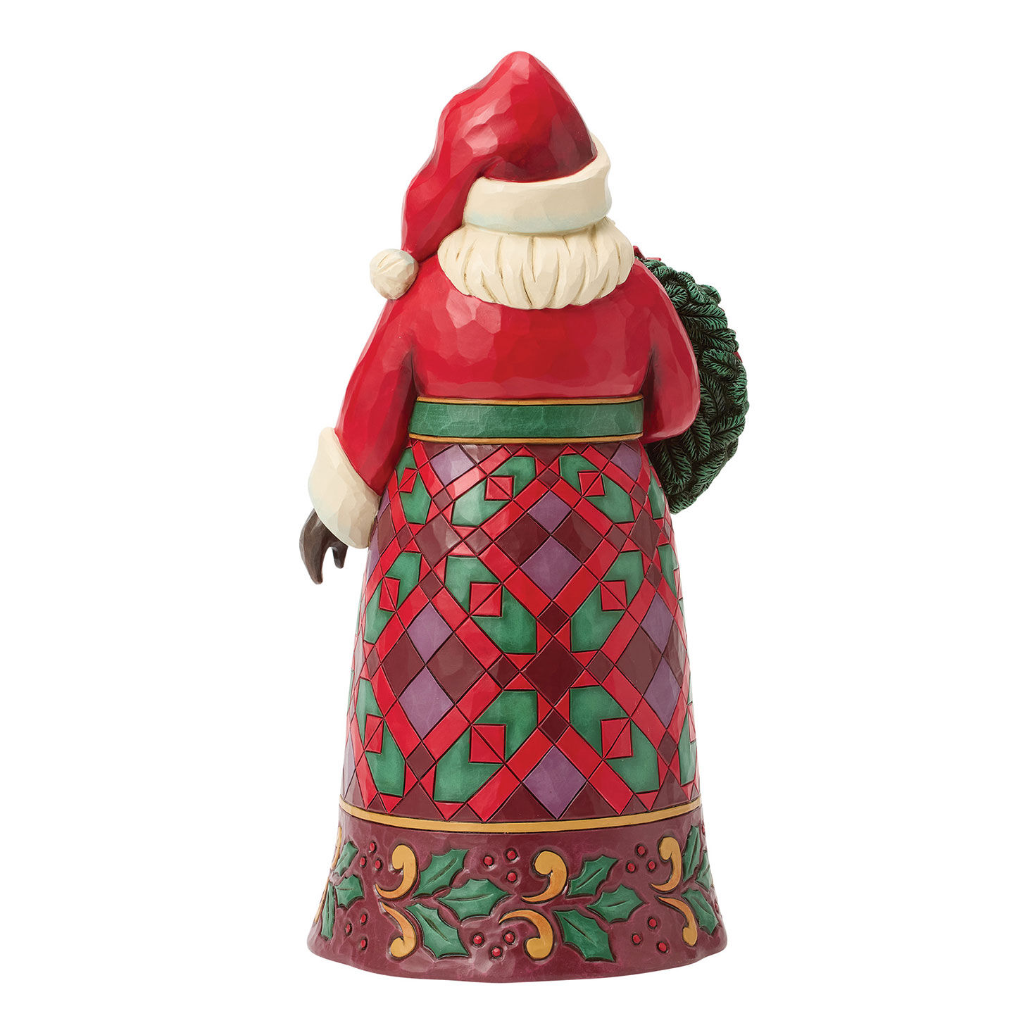 Santa With Wreath Jim Shore Statue Back image number 2