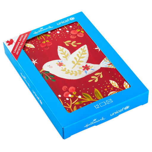 UNICEF Peace Dove on Red Boxed Christmas Cards, Pack of 12, 