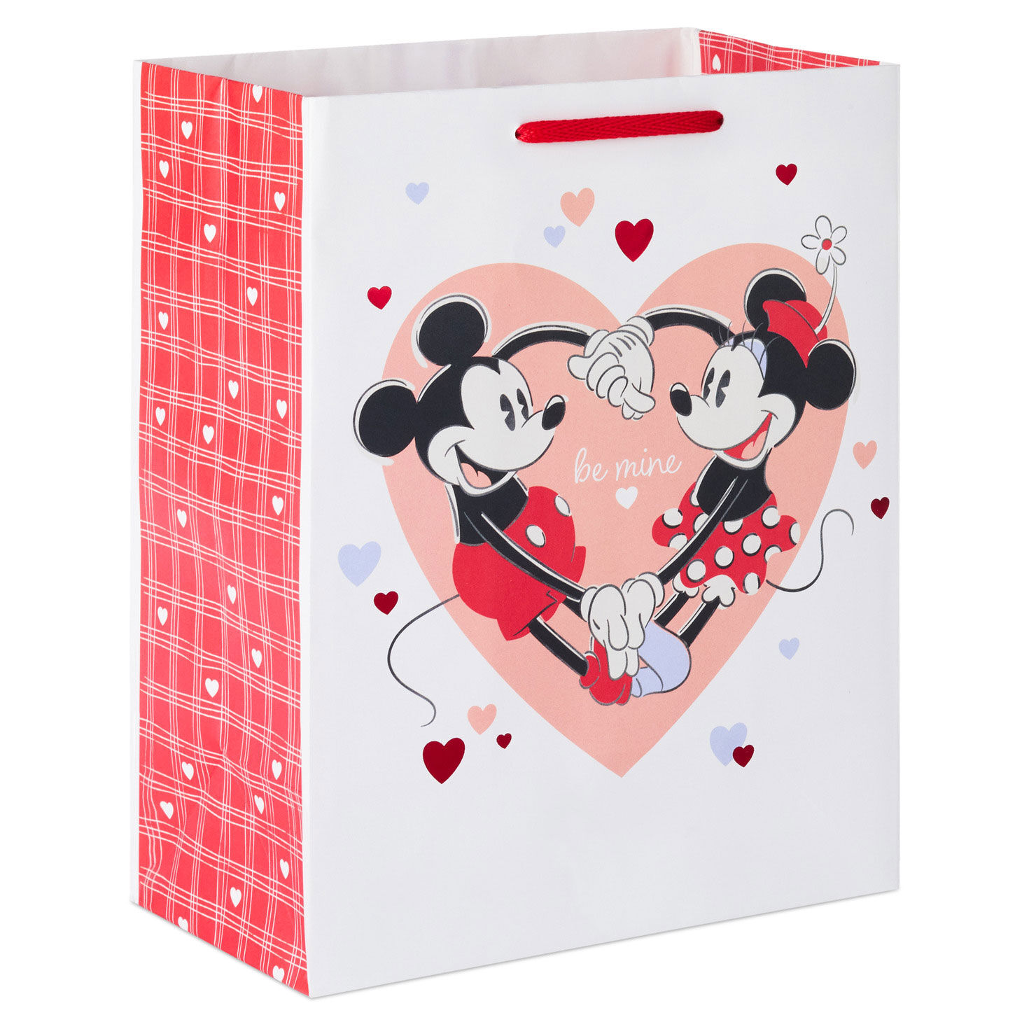 9.6" Disney Mickey and Minnie in Heart Medium Valentine's Day Gift Bag