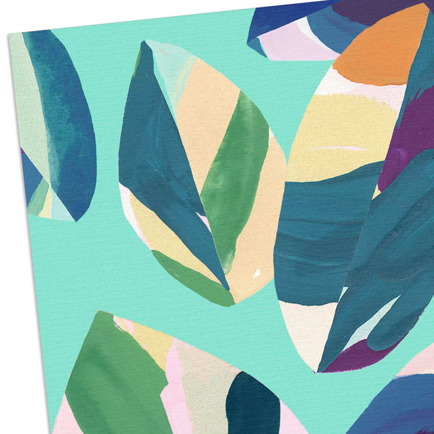 Colorful Watercolor Leaves Blank Card Card Front Detail image number 3