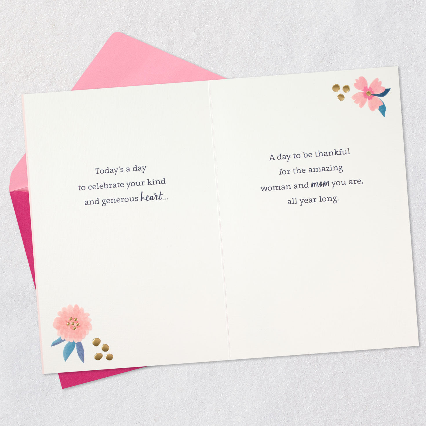 Floral Wreath on Pink Mother's Day Card  image number 4