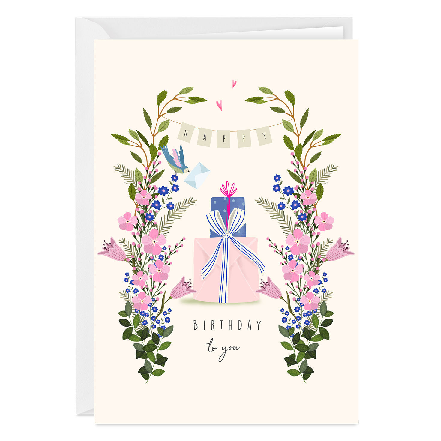 Lovely Floral Custom Birthday Card