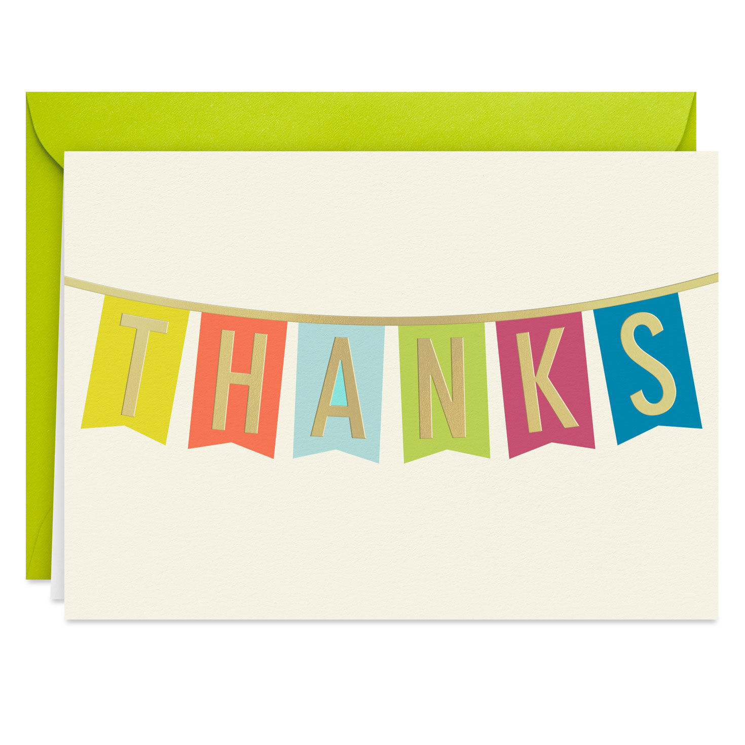 Thanks Bunting Banner Blank Thank You Note Cards  image number 2