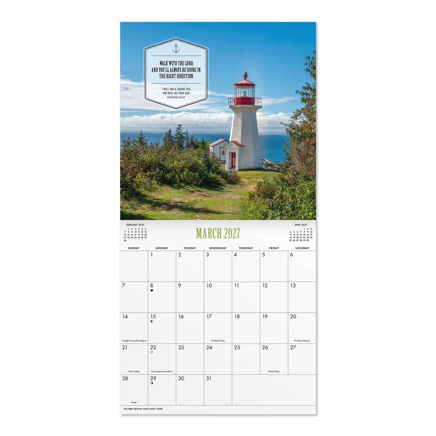 DaySpring Lighthouses 2027 12-Month Wall Calendar inside spread image number 4