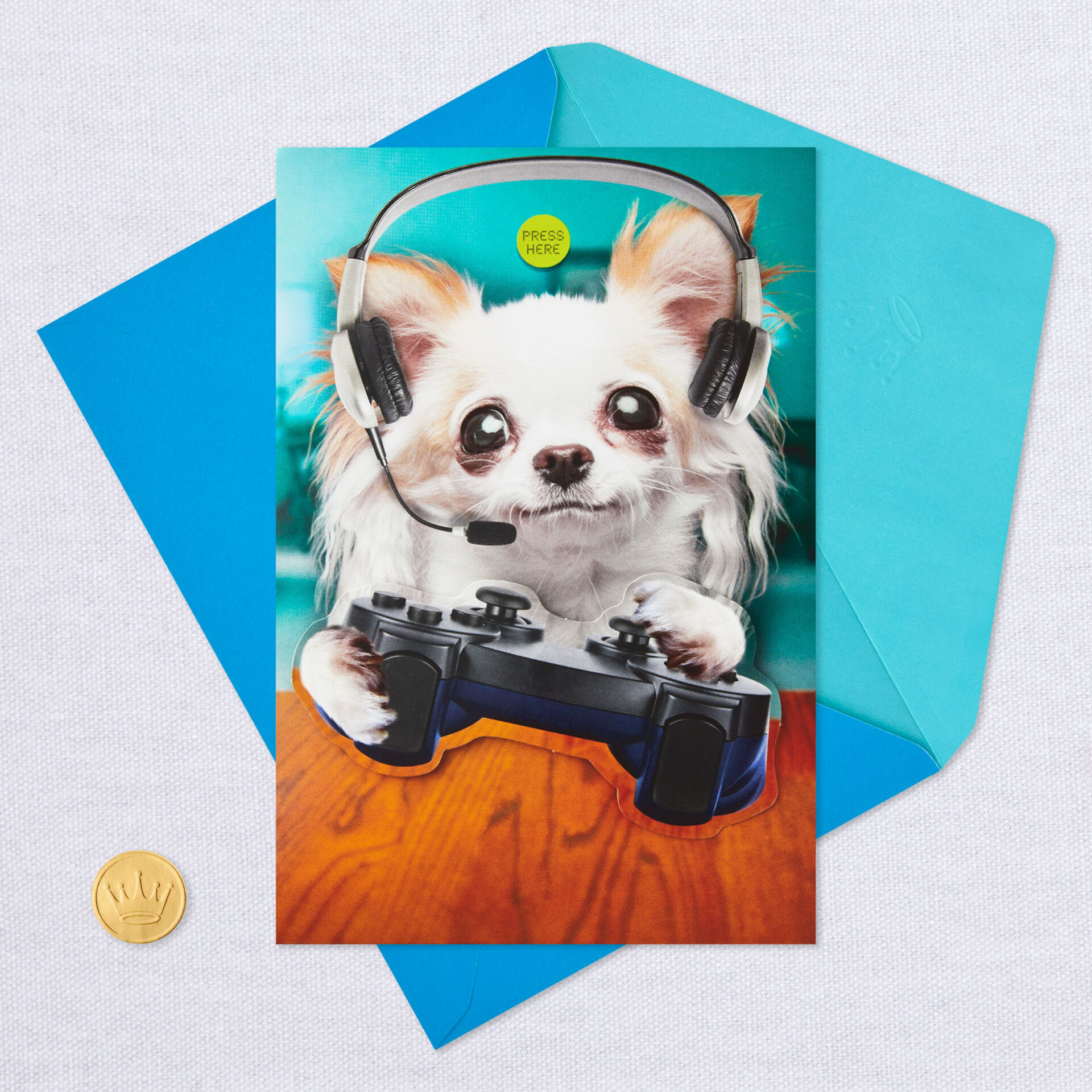 Video Gamer Dog Funny Father S Day Card With Sound And Motion Greeting Cards Hallmark