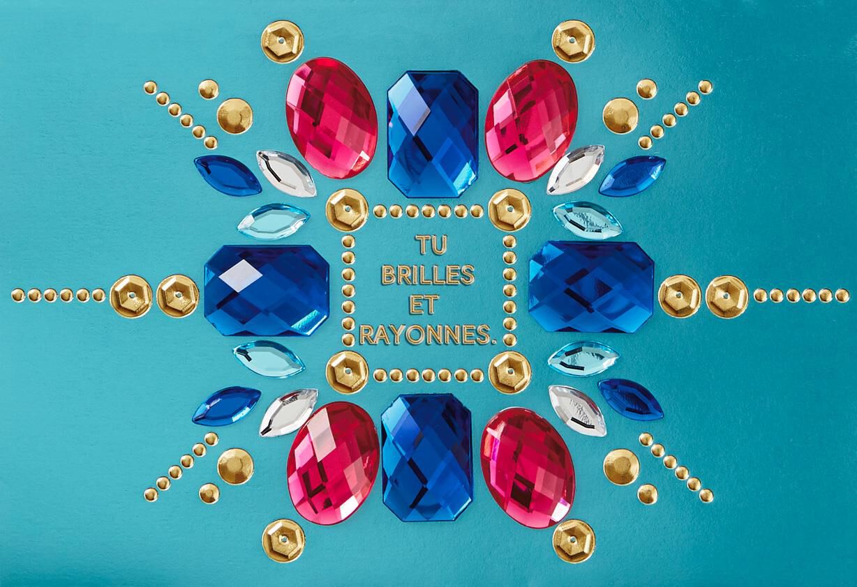 You Sparkle and Shine French-Language Birthday Card