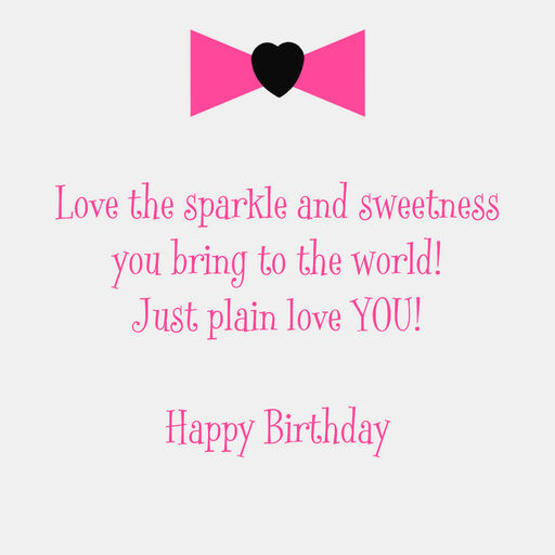 Sparkly Pink Cat Birthday Card for Granddaughter, 