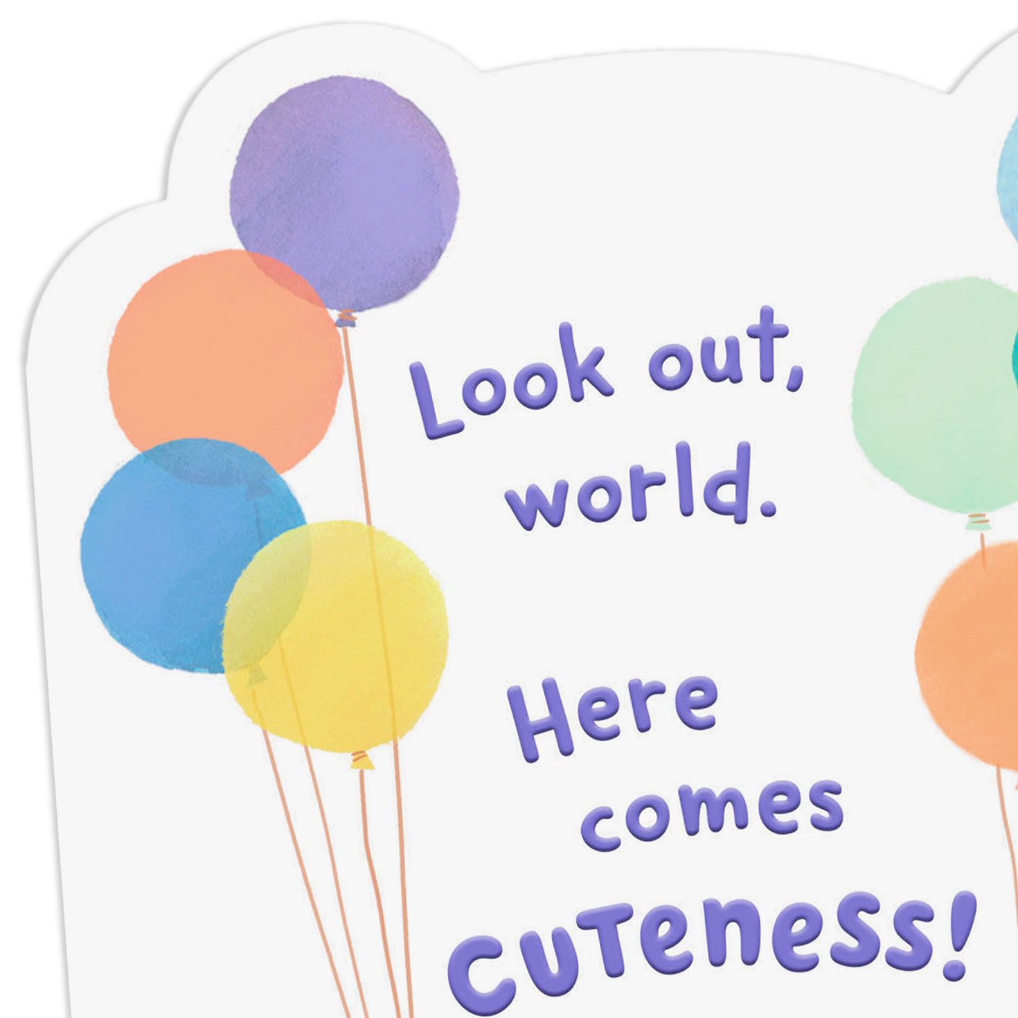 Balloons Carrying Baby in Basket New Baby Boy Card Card Front Detail image number 4