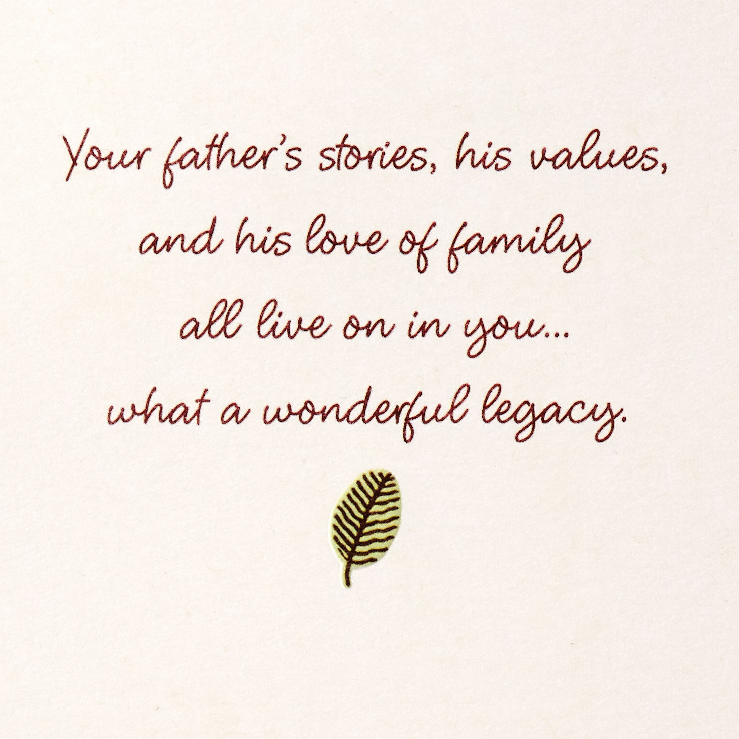 Velvet Leaf Design Sympathy Card for Loss of Father  image number 2