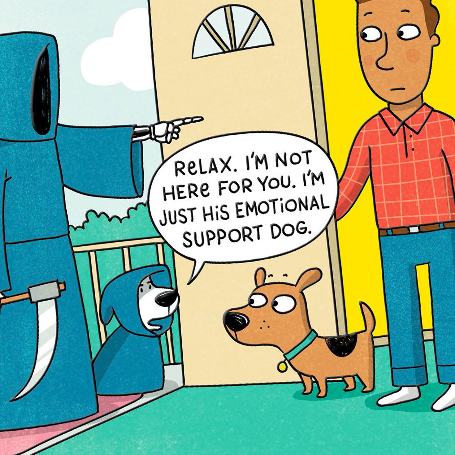 Grim Reaper and His Emotional Support Dog Funny Birthday Card for only USD 4.49 | Hallmark