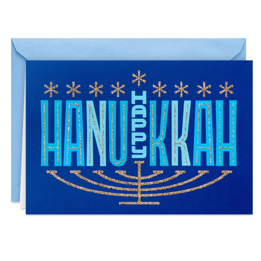 Lettered Menorah Boxed Hanukkah Cards, Pack of 16, 
