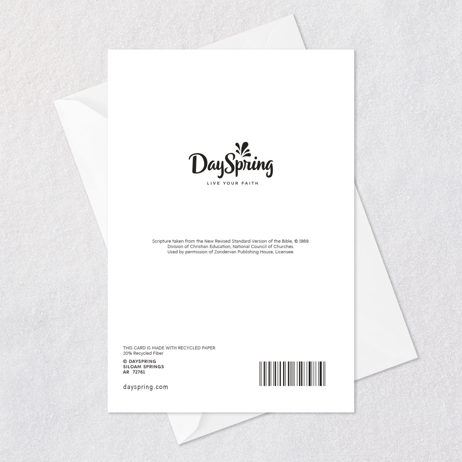 New Beginnings Religious Baptism Card Card Back with Envelope image number 8