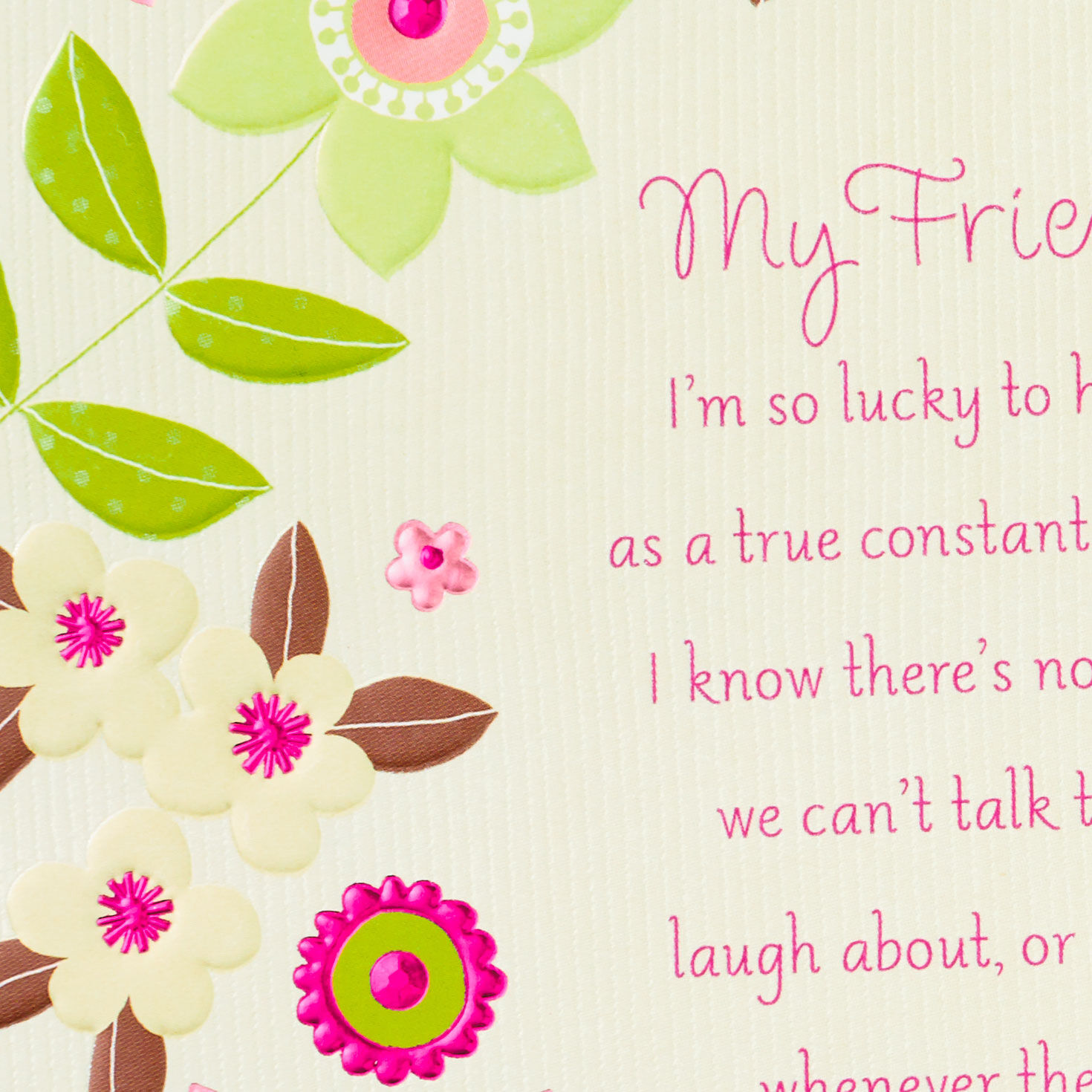 Retro Flower Frame Birthday Card for Friend Card Front Detail image number 5