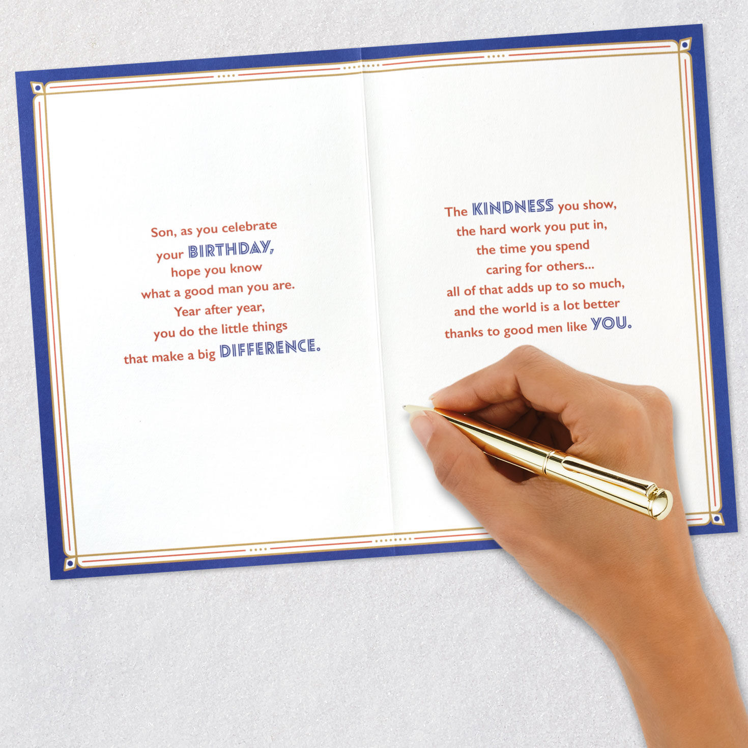 Wooden Placard Good Men Birthday Card for Son Signing card image number 7