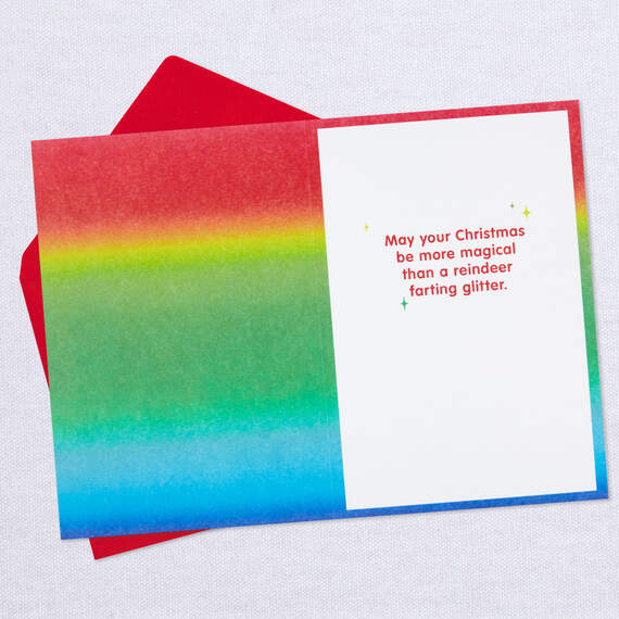 Farting Glitter Reindeer Funny Christmas Card, , large image number 3