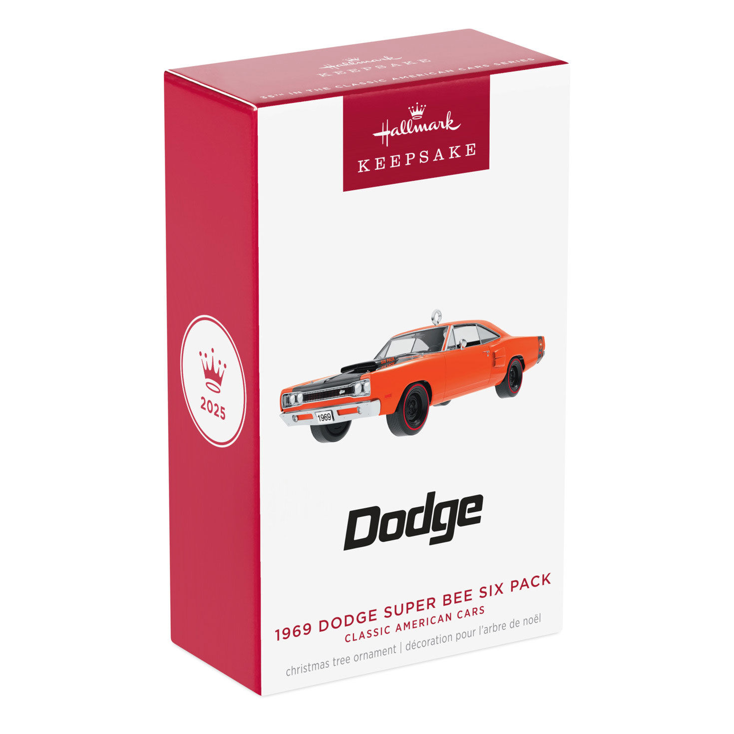 Orange Black Dodge Sports Car Keepsake Ornament Packaging Front image number 7