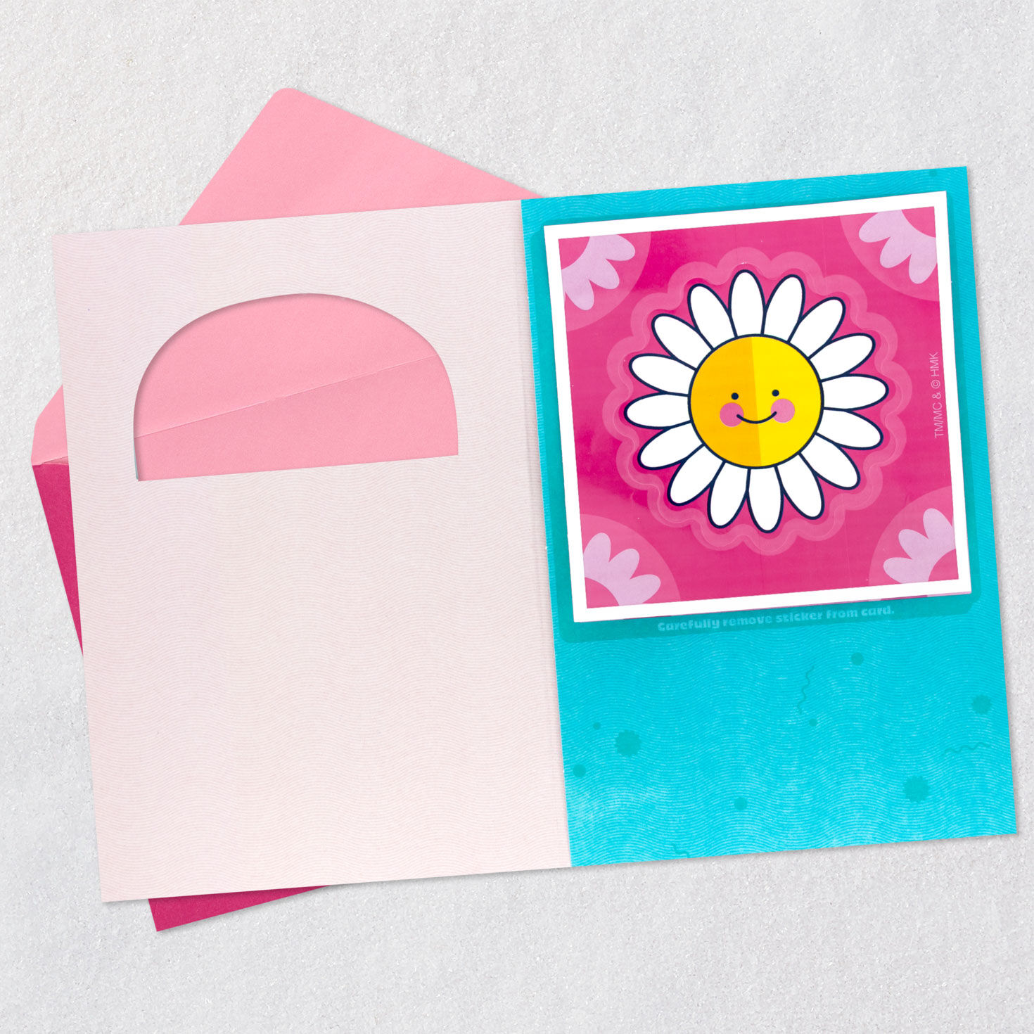 Granddaughter Birthday Card With Daisy Flower Decal Open card with envelope image number 4