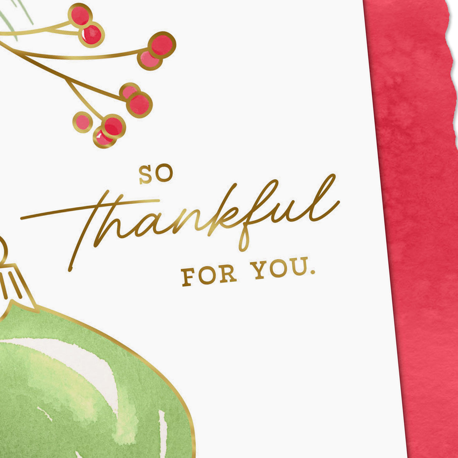 Green Ornament Christmas Card for Service Provider Card Front Detail image number 4