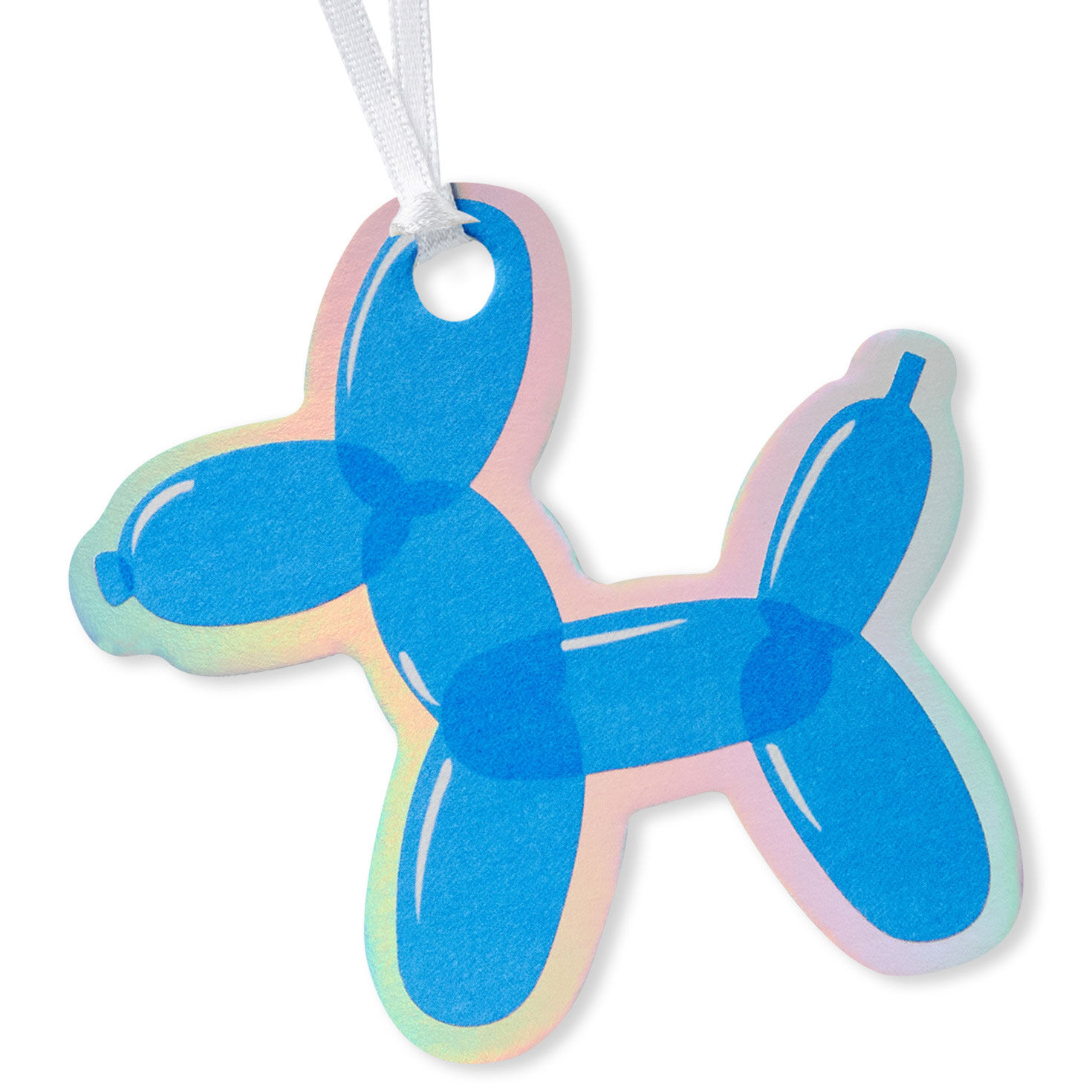 Blue Balloon Dog Die-Cut Gift Tag upclose view  image number 4