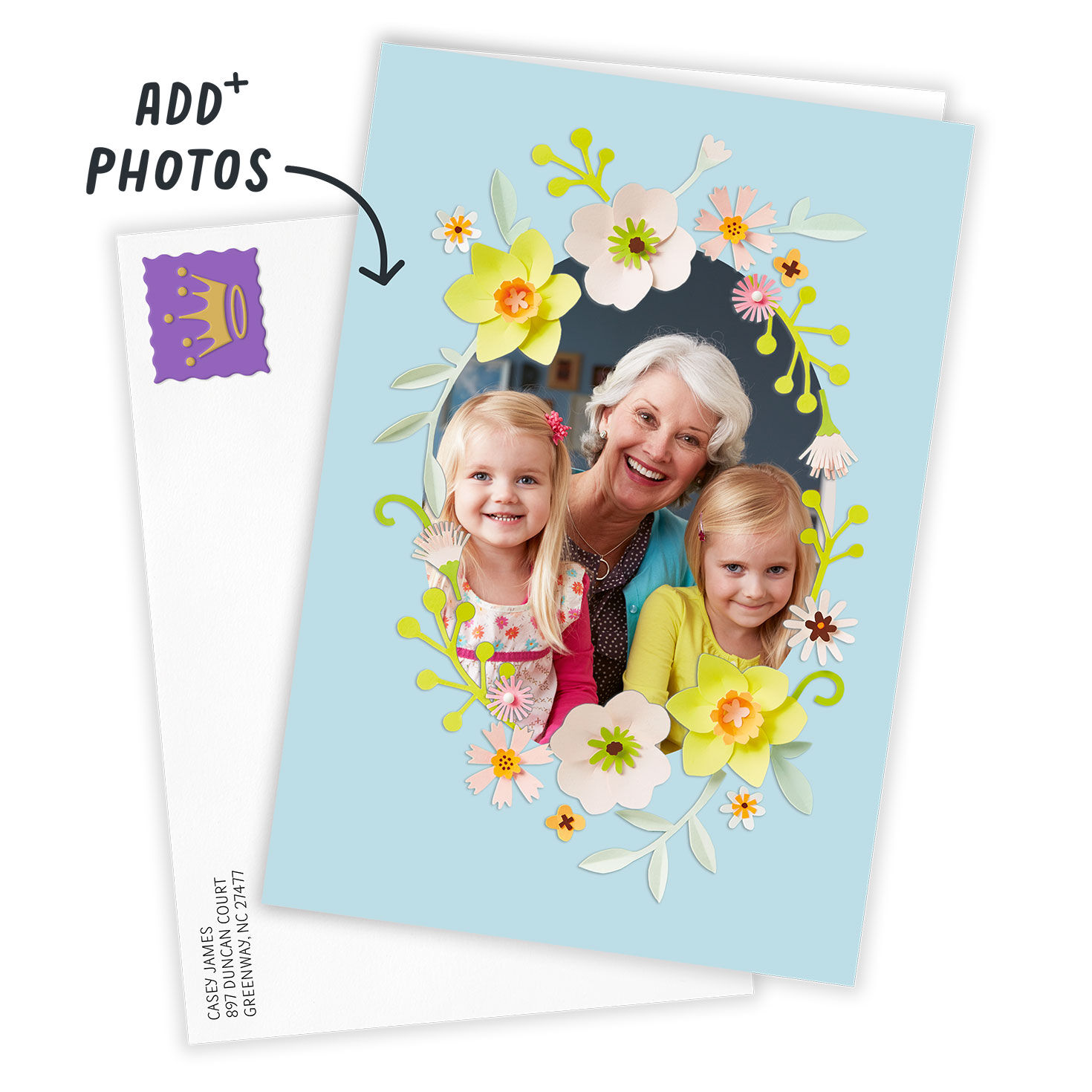 Floral Oval Frame Custom Easter Card, , large image number 2