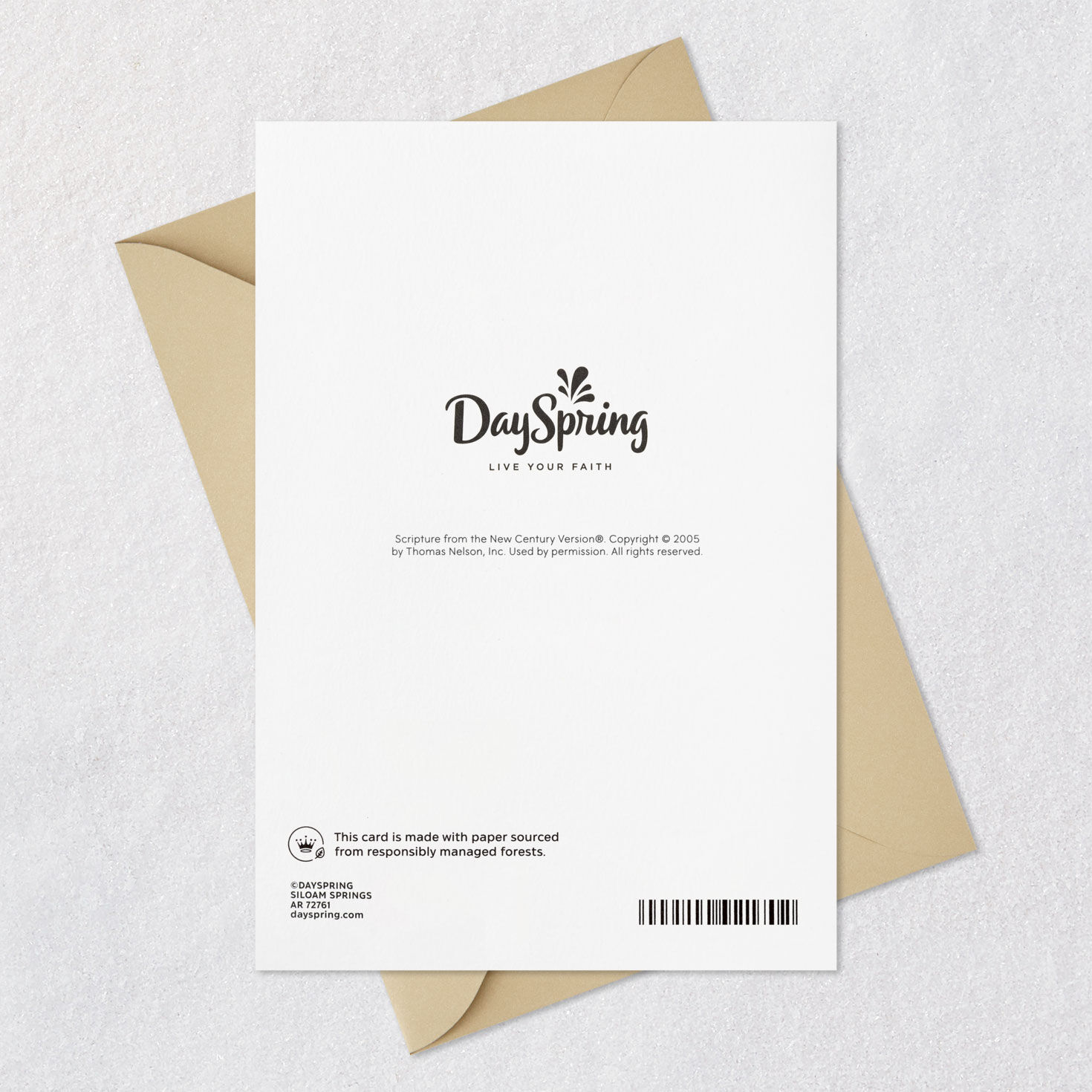 Floral Cross Priest Ordination Anniversary Card Card Back with Envelope image number 8