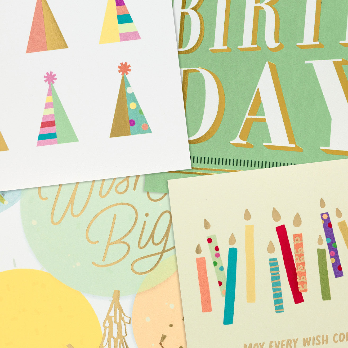 Party Hats and Candles Birthday Cards Assortment upclose view image number 5