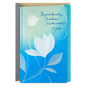 White Water Lily Flowers on Blue Sympathy Card  image number 1