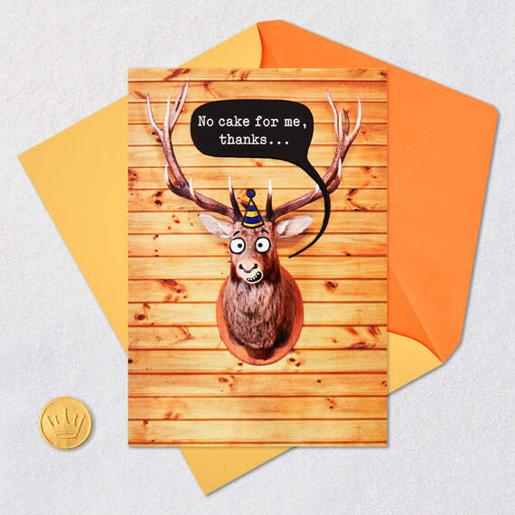 Mounted Deer Head Funny Birthday Card, , large image number 5