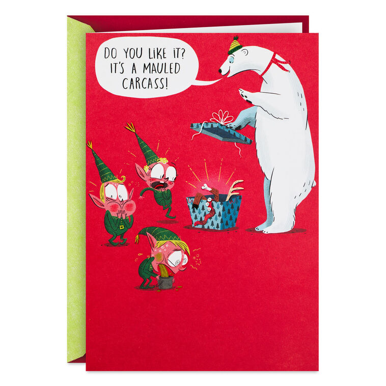 Polar Bear's Bad Gift Funny Christmas Card
