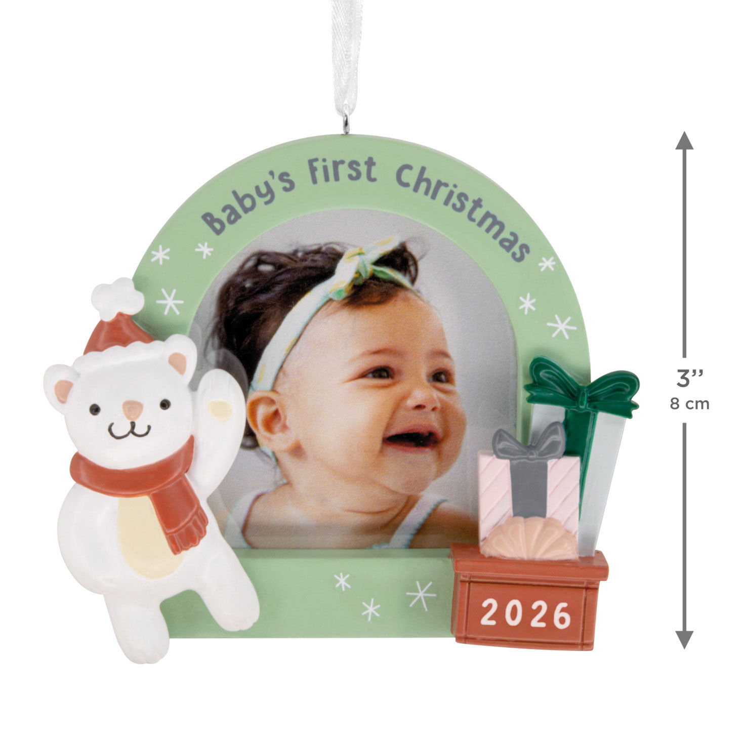 Baby's 1st 2026Photo Frame Christmas Ornament measurement image number 3