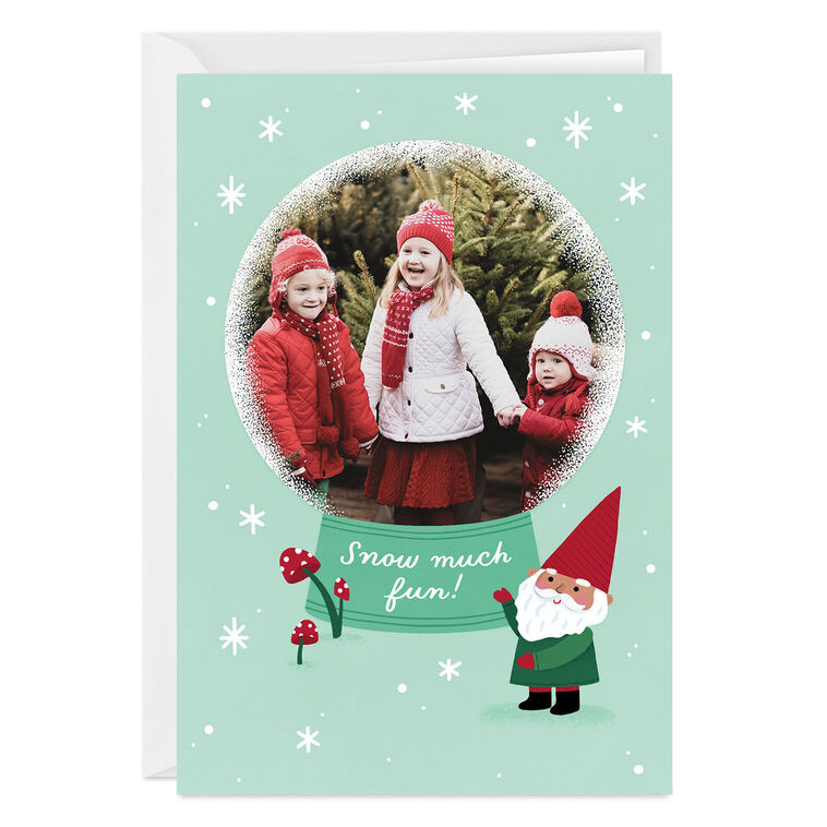 Snow Much Fun Snow Globe Custom Holiday Card