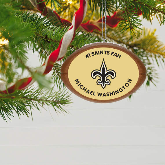 NFL Football New Orleans Saints Text Personalized Ornament, , large image number 2