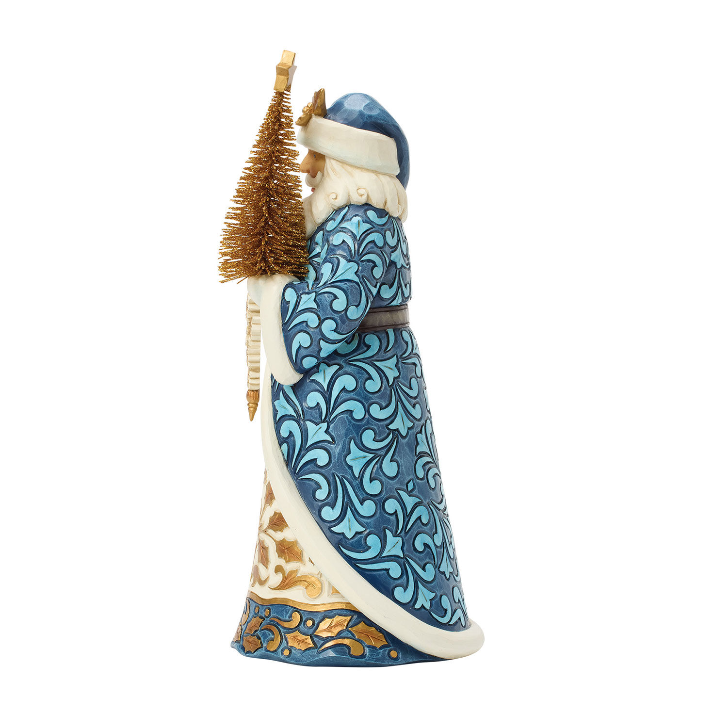 Elegant Santa in Blue and Gold Jim Shore Statue side image number 3